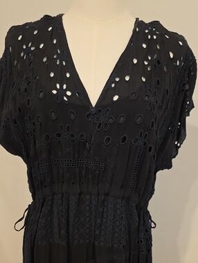 Johnny Was Black Jacket with Multicolor Embroidered Label